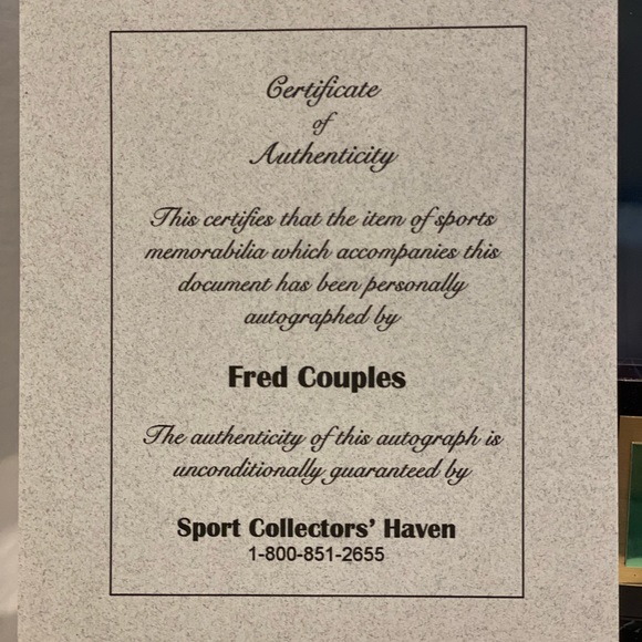 Fred Couples autographed photo with certificate of authenticity - Picture 6 of 7